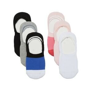 HUE Multi-Color 6 Pack Cushioned Sneaker Liner Socks, OSFM, NWT!